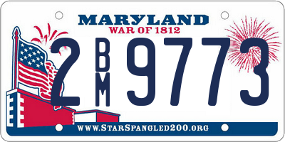 MD license plate 2BM9773