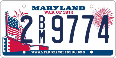 MD license plate 2BM9774