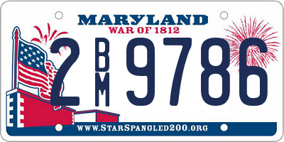 MD license plate 2BM9786
