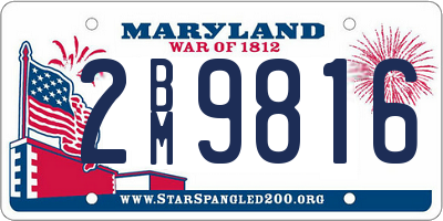 MD license plate 2BM9816