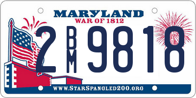 MD license plate 2BM9818