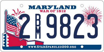 MD license plate 2BM9823