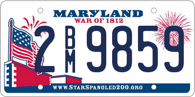 MD license plate 2BM9859