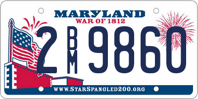 MD license plate 2BM9860