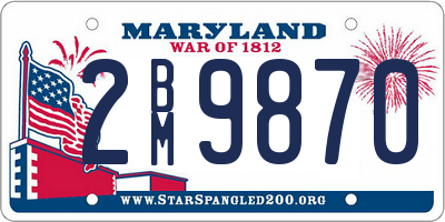 MD license plate 2BM9870