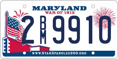 MD license plate 2BM9910