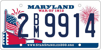 MD license plate 2BM9914