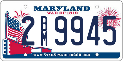 MD license plate 2BM9945