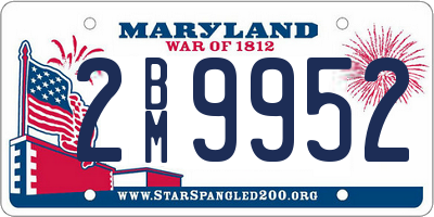 MD license plate 2BM9952