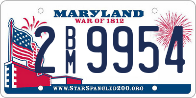 MD license plate 2BM9954