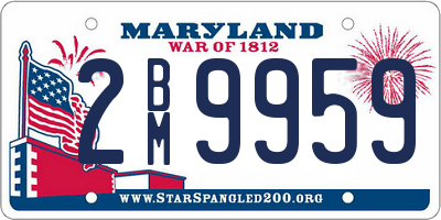 MD license plate 2BM9959