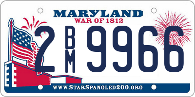 MD license plate 2BM9966