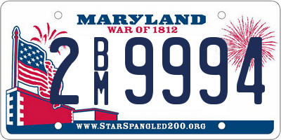 MD license plate 2BM9994