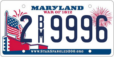 MD license plate 2BM9996
