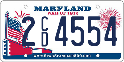 MD license plate 2CD4554