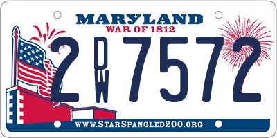 MD license plate 2DW7572