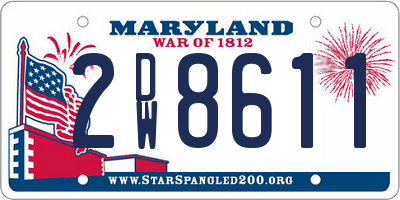 MD license plate 2DW8611