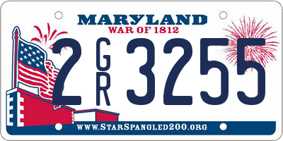 MD license plate 2GR3255