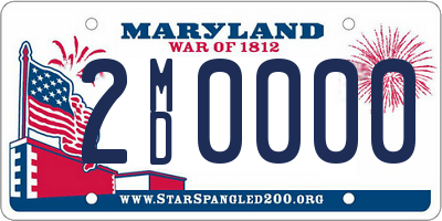 MD license plate 2MD0000