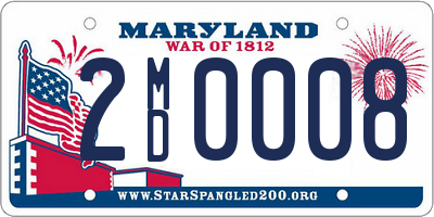MD license plate 2MD0008