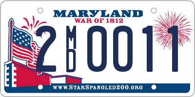 MD license plate 2MD0011