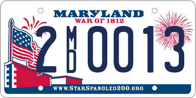 MD license plate 2MD0013