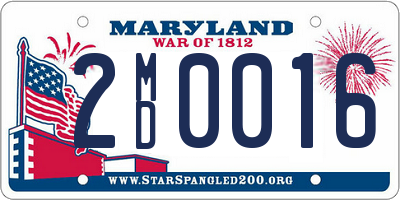 MD license plate 2MD0016