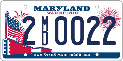 MD license plate 2MD0022