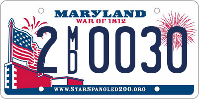 MD license plate 2MD0030