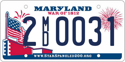 MD license plate 2MD0031