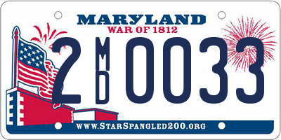 MD license plate 2MD0033