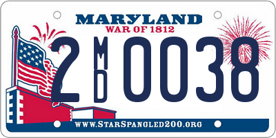 MD license plate 2MD0038