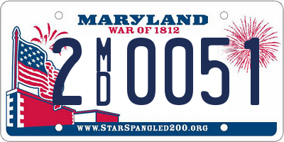 MD license plate 2MD0051