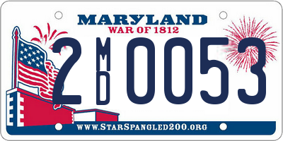 MD license plate 2MD0053