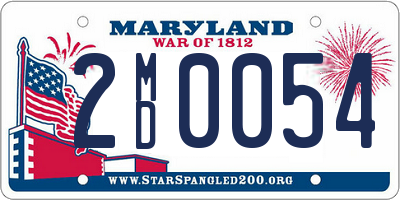 MD license plate 2MD0054