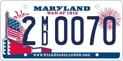 MD license plate 2MD0070