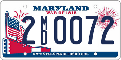 MD license plate 2MD0072