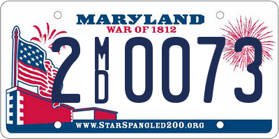 MD license plate 2MD0073