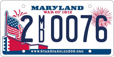 MD license plate 2MD0076