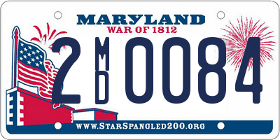 MD license plate 2MD0084