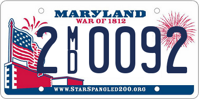 MD license plate 2MD0092