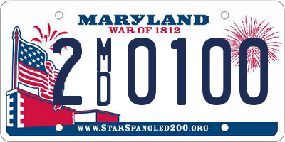 MD license plate 2MD0100
