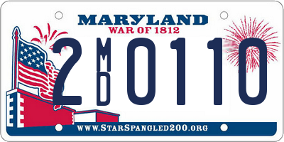 MD license plate 2MD0110