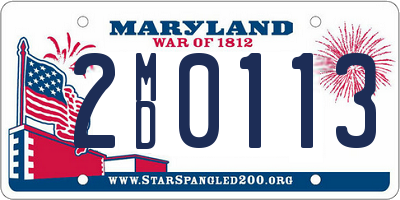 MD license plate 2MD0113