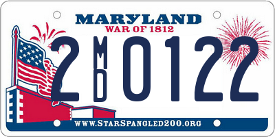 MD license plate 2MD0122