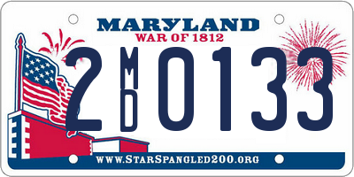 MD license plate 2MD0133