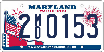 MD license plate 2MD0153