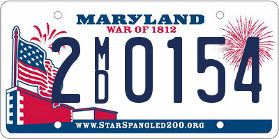 MD license plate 2MD0154