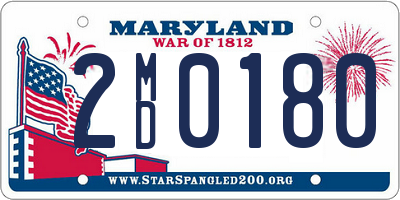 MD license plate 2MD0180