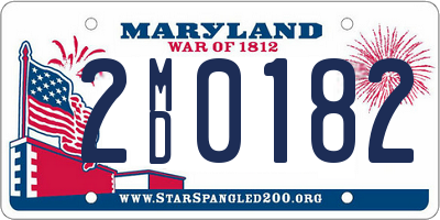 MD license plate 2MD0182